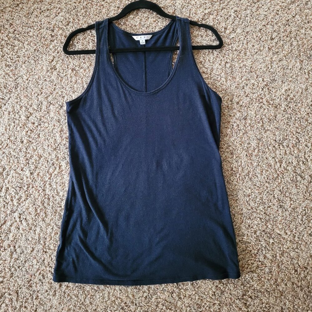 Cabi Racer Back Navy Tank Top - Size Small